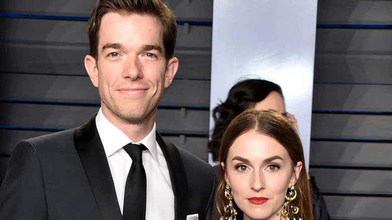 John Mulaney and Anna Marie Tendler pose together