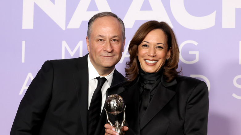 Doug Emhoff and Kamala Harris at the NAACP Image Awards red carpet