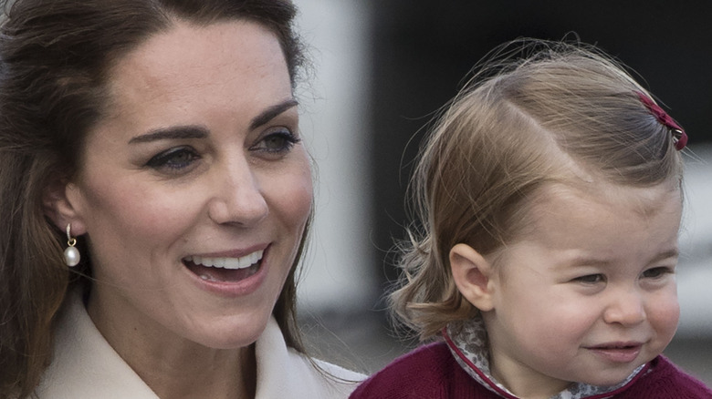 Kate Middleton and Princess Charlotte smiling together