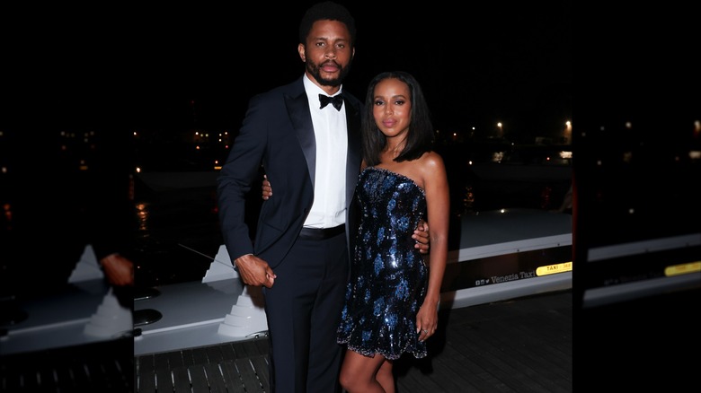 Kerry Washington and Nnamdi Asomugha snuggling up