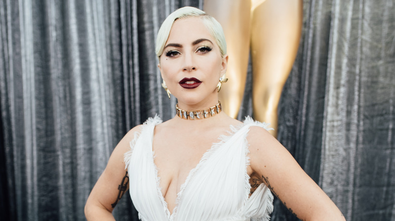 Lady Gaga poses on the red carpet