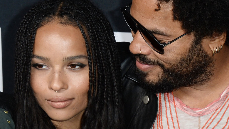 Lenny Kravitz and Zoe Kravitz on a red carpet