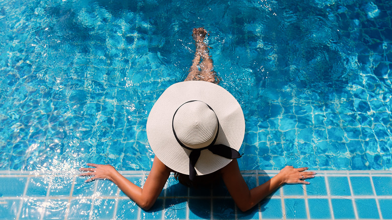 Woman in pool