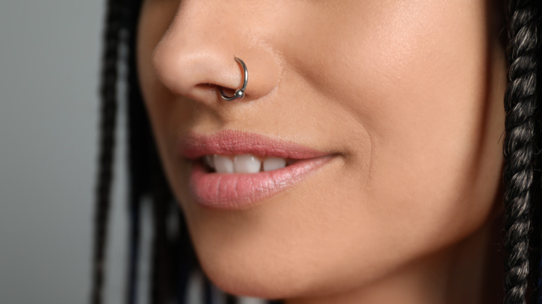 Woman with nose piercing 