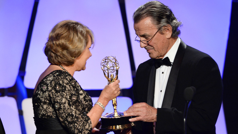 Eric Braeden holding an Emmy