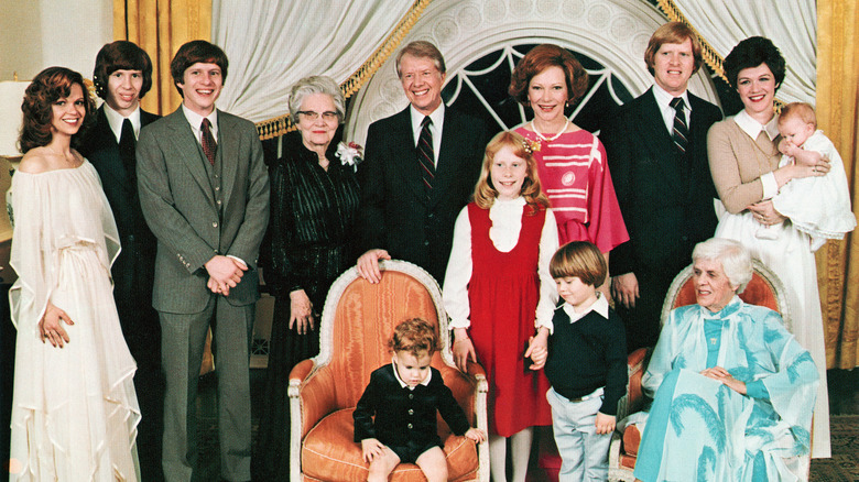 Jimmy Carter with various members of his family 