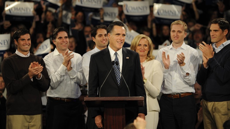 Mitt Romney with his sons and wife
