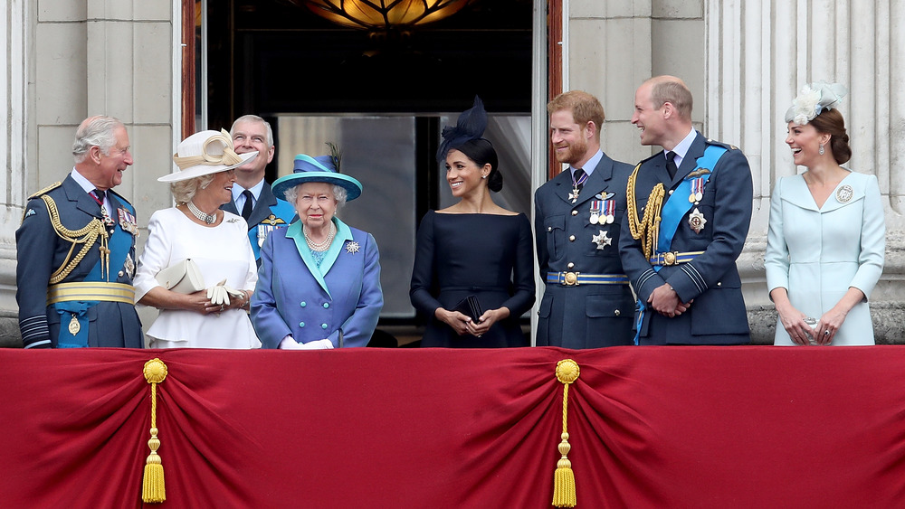 The Royal Family on a terrace