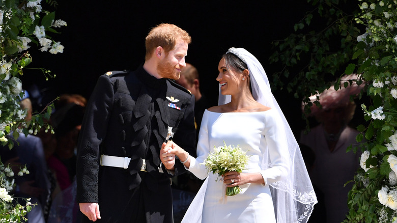 Harry and Meghan on their wedding day