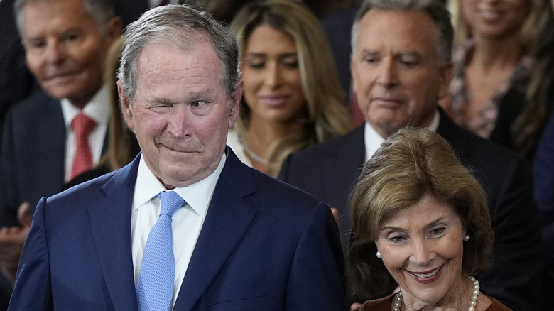 ormer President George W. Bush and former first lady Laura Bush attend the Inauguration of Donald J. Trump in the U.S. Capitol Rotunda on January 20, 2025.