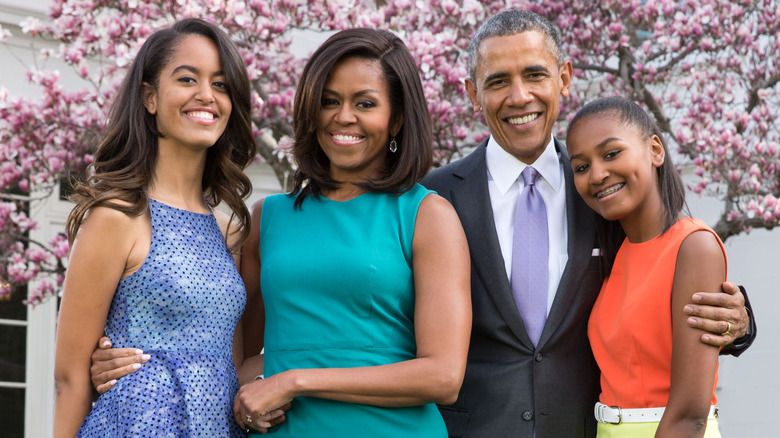 Malia, Michelle, Barack, and Sasha Obama