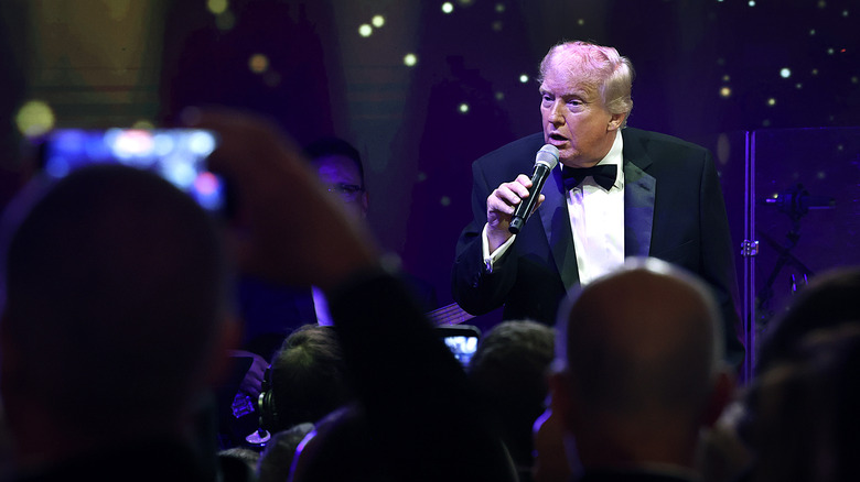 Trump speaking at the Mar-a-Lago 2025 New Year's Eve party