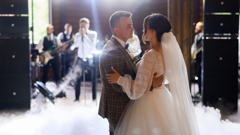 wedding band performing for newlyweds