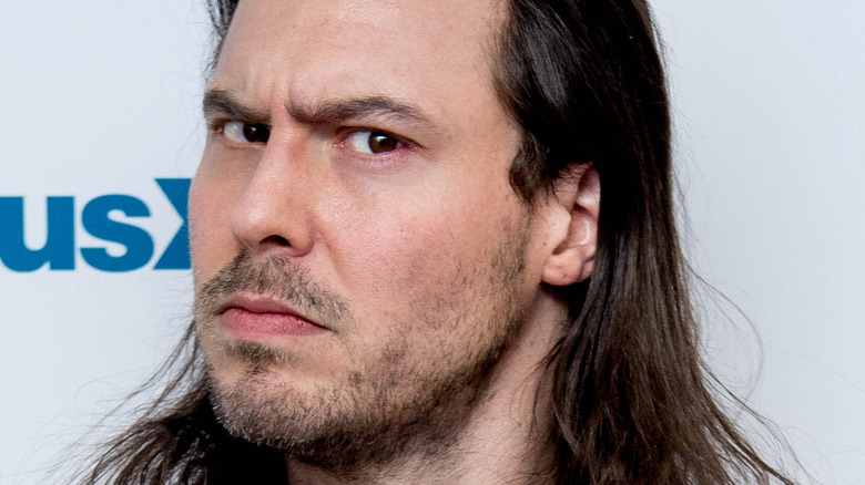 Andrew W.K. making an angry face with facial hair