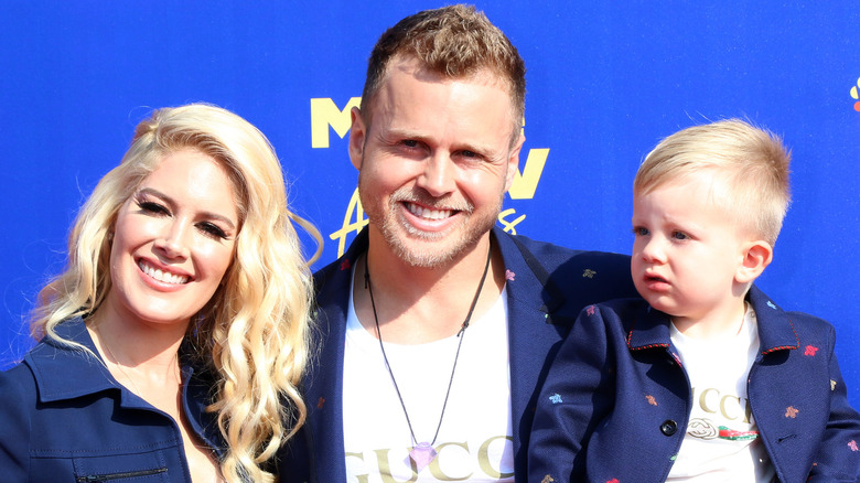 Heidi Montag stand with Spencer Pratt and son, Gunner