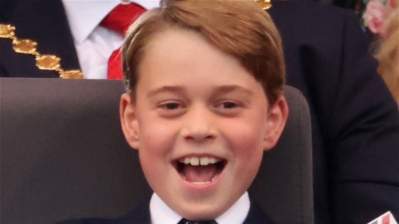 Prince George big smile open mouth at Platinum Jubilee concert