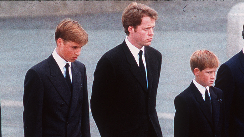 William and Harry at Diana's funeral 