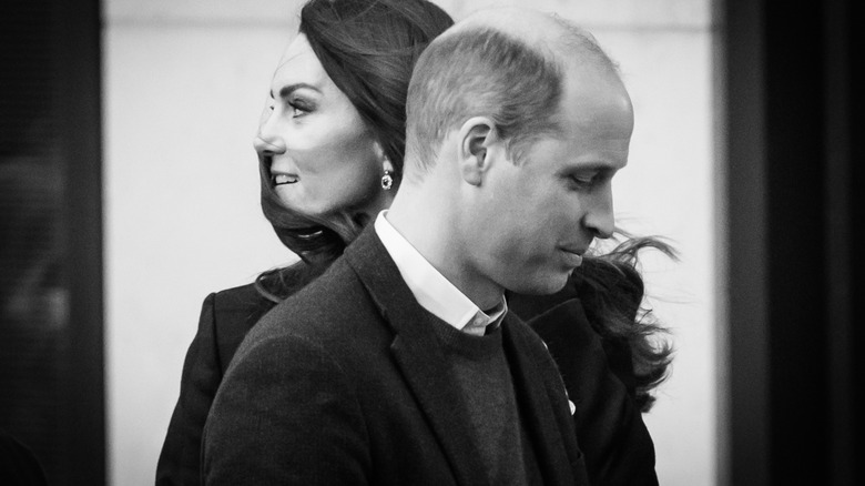 Prince William Kate Middleton black and white