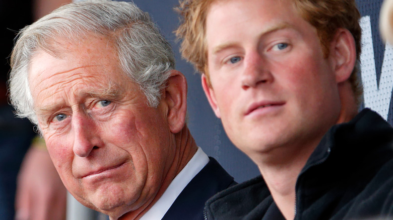 Prince Harry and Prince Charles at an event