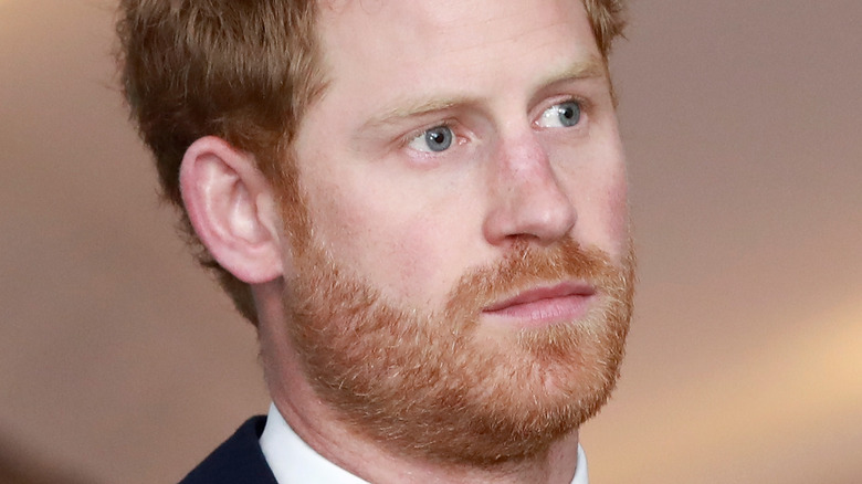 Prince Harry looks thoughtful