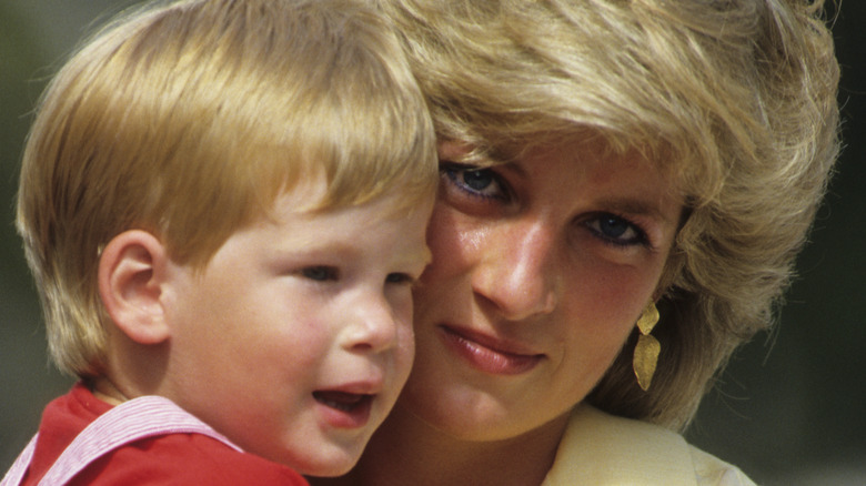 Princess Diana and toddler Prince Harry 