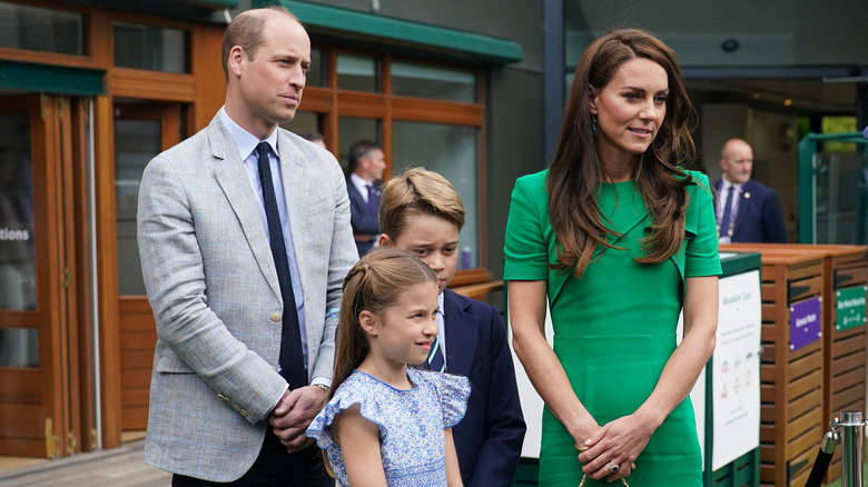 Prince William, Princess Charlotte, Prince George, and Princess Kate at Wimbledon