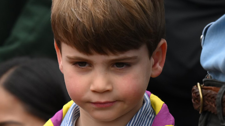 Prince Louis with a slight smile