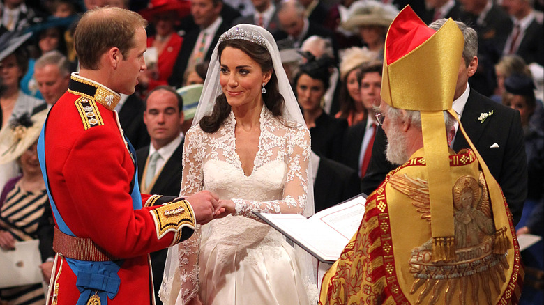 Prince William and Princess Catherine saying their vows