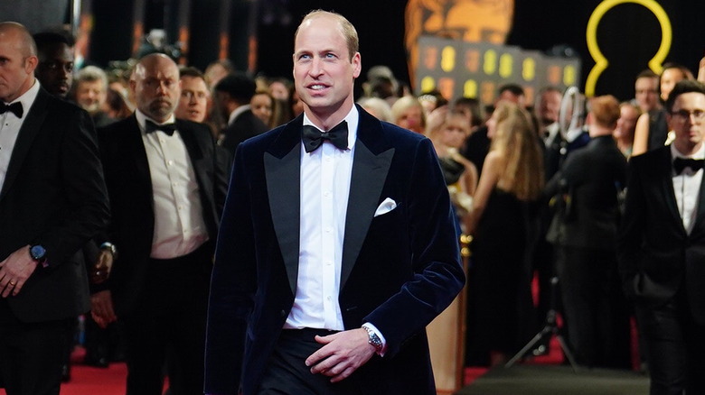 Prince William walking on red carpet at 2024 BAFTAs