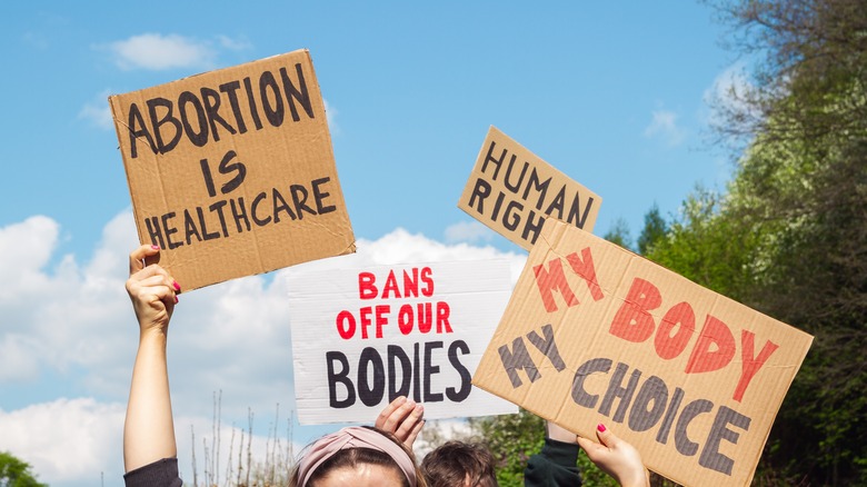 Pro-choice protest signs