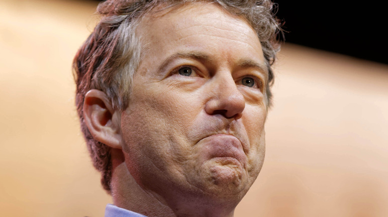 Senator Rand Paul pursing his lips