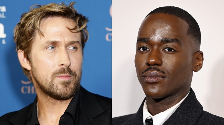 Ryan Gosling looking to side & Ncuti Gatwa smizing