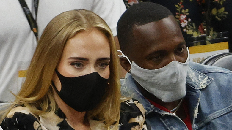 Adele and Rich Paul at the 2021 NBA Finals