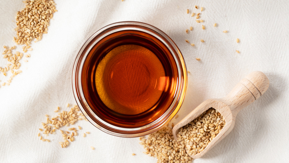 Bowl of sesame oil