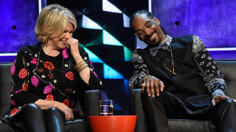 Martha Stewart and Snoop Dogg cracking up 