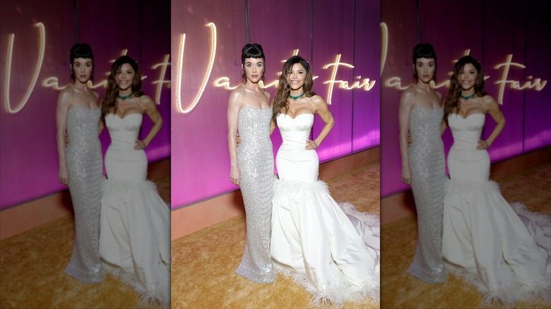 Katy Perry and Lauren Sánchez Bezos attend the 2025 Vanity Fair Oscars Party