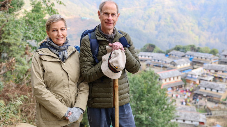 Prince Edward and Duchess Sophie hiking in Nepal.
