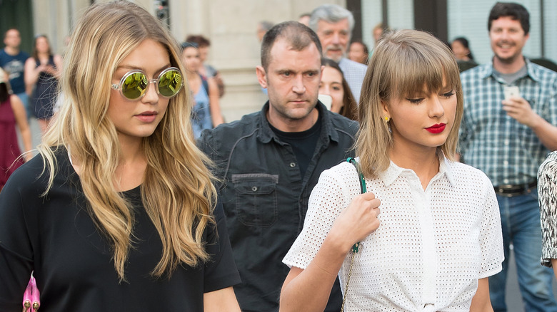 Gigi Hadid and Taylor Swift walking together