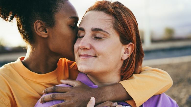 two women embracing