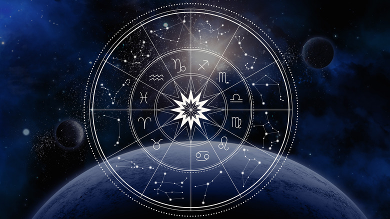 The moon and a zodiac circle