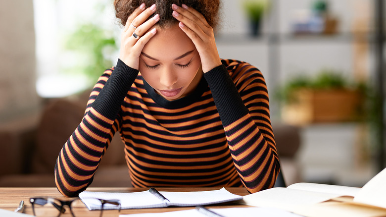 Woman looking stressed