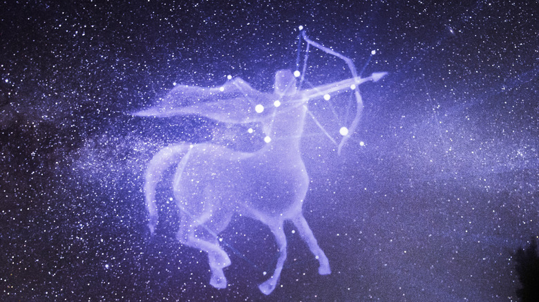 Sagittarius constellation outlined in sky