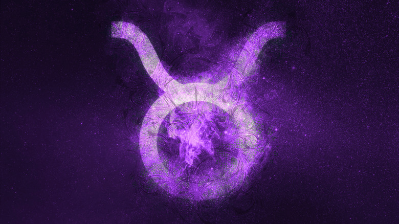 Taurus symbol in night sky