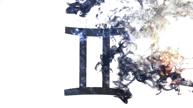 Gemini zodiac sign on white background