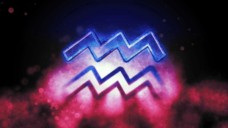 Aquarius zodiac sign of waves 