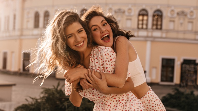 friends having fun in the sun
