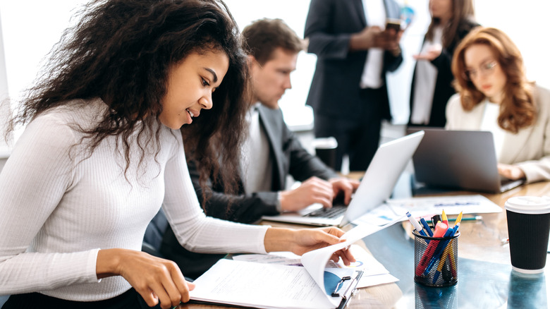 Woman working in an office