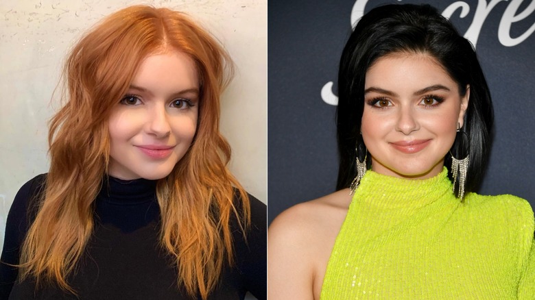 Ariel Winter with red hair and dark hair