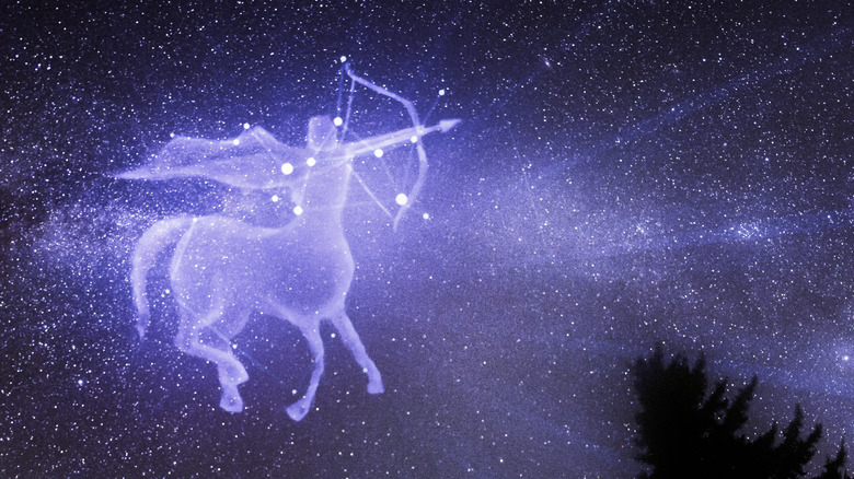 Sagittarius constellation in night sky 