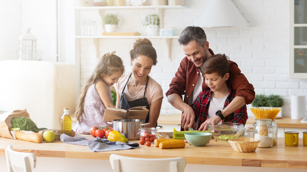 Picture of family cooking